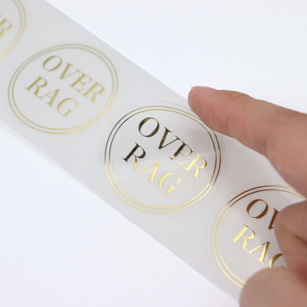 Custom Printed Logo clear Labels For Packaging Vinyl Waterproof transparent Sticker Roll gold foil Label Round Stickers