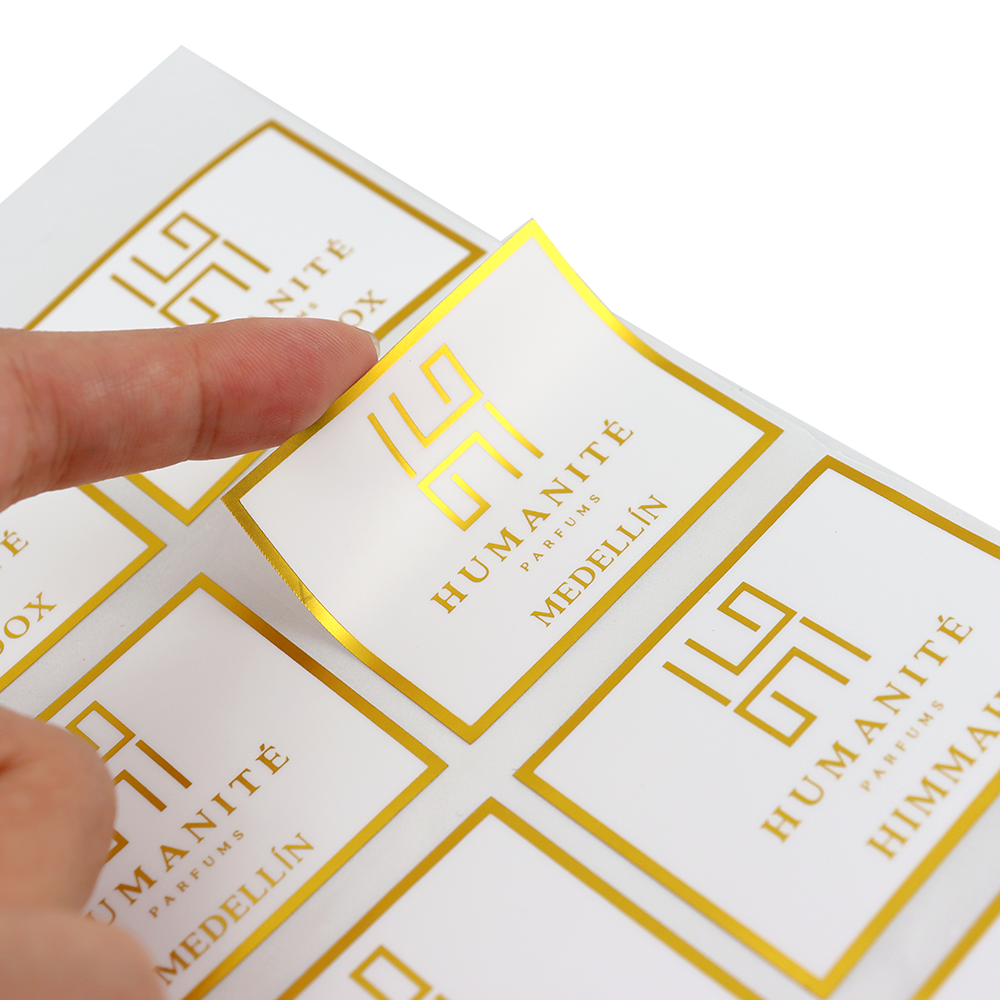 Custom Printed Logo clear Labels For Packaging Vinyl Waterproof transparent Sticker Roll gold foil Label Round Stickers