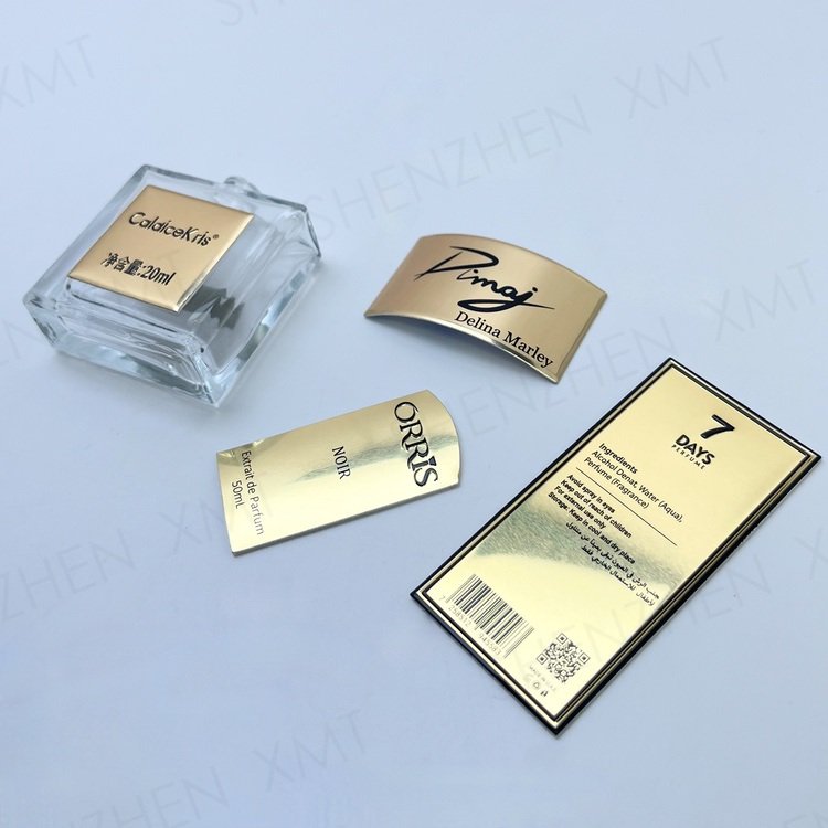 2024 Hot Design 3d Embossed Label Custom Embossed Aluminum Bottle Metal Sticker Wine Label