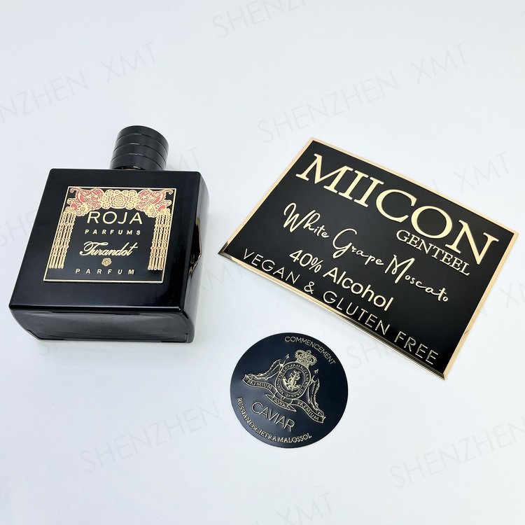 2024 Hot Design 3d Embossed Label Custom Embossed Aluminum Bottle Metal Sticker Wine Label