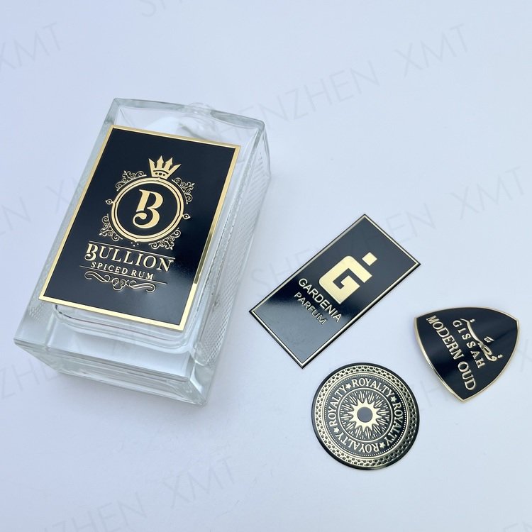 2024 Hot Design 3d Embossed Label Custom Embossed Aluminum Bottle Metal Sticker Wine Label