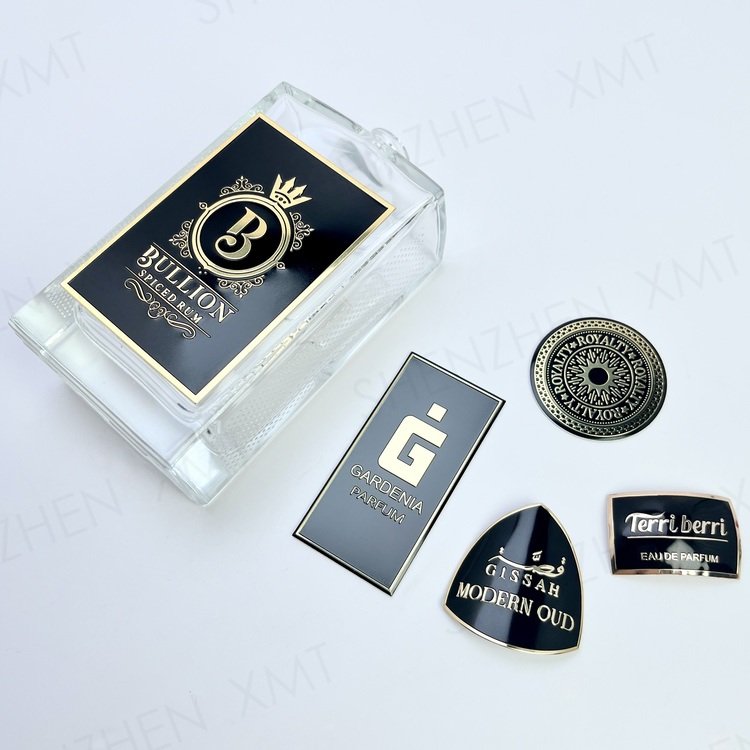 2024 Hot Design 3d Embossed Label Custom Embossed Aluminum Bottle Metal Sticker Wine Label