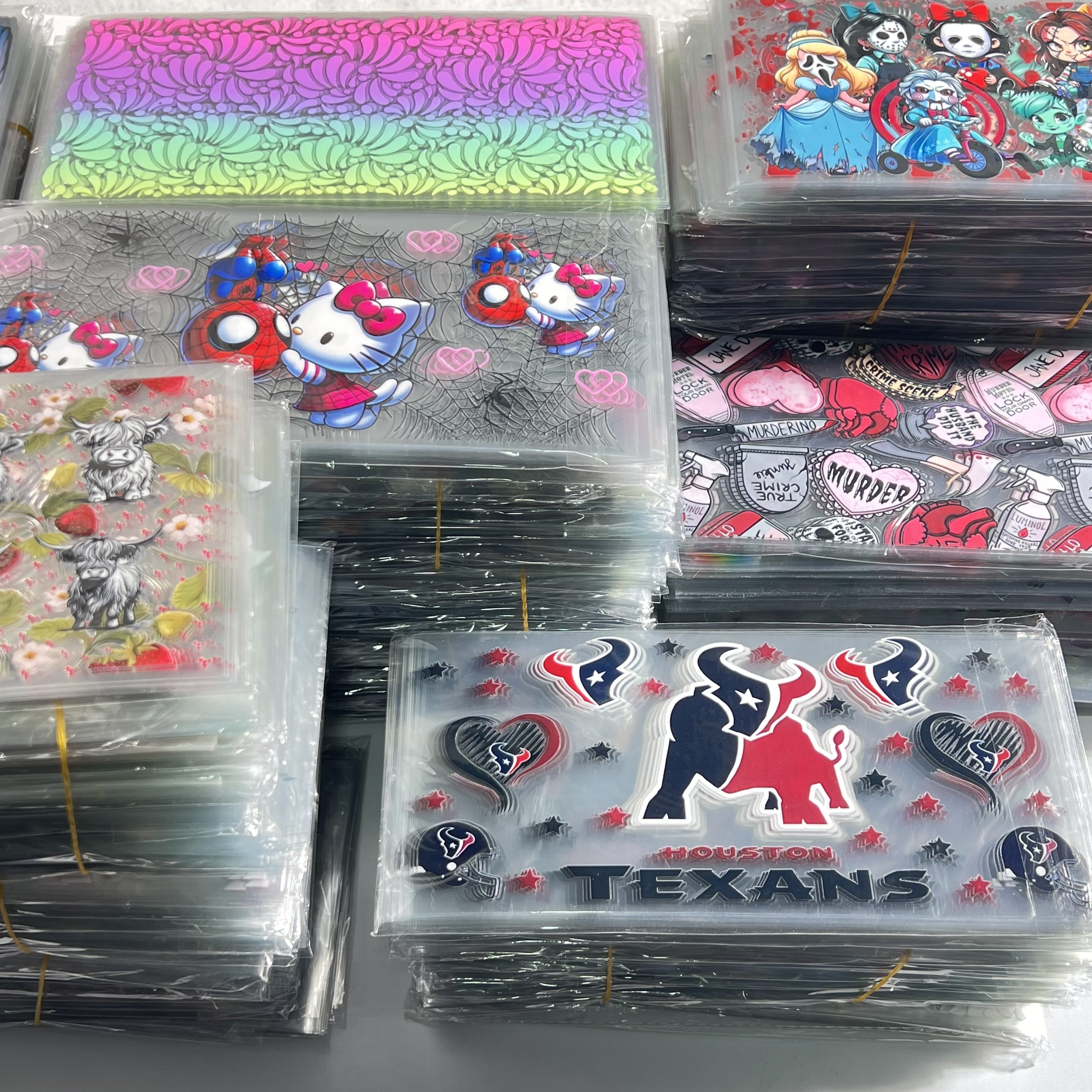 Popular Anime Custom Design UV DTF Decals Ready to Ship Press Logo Stickers UV DTF Cups Wraps Transfers