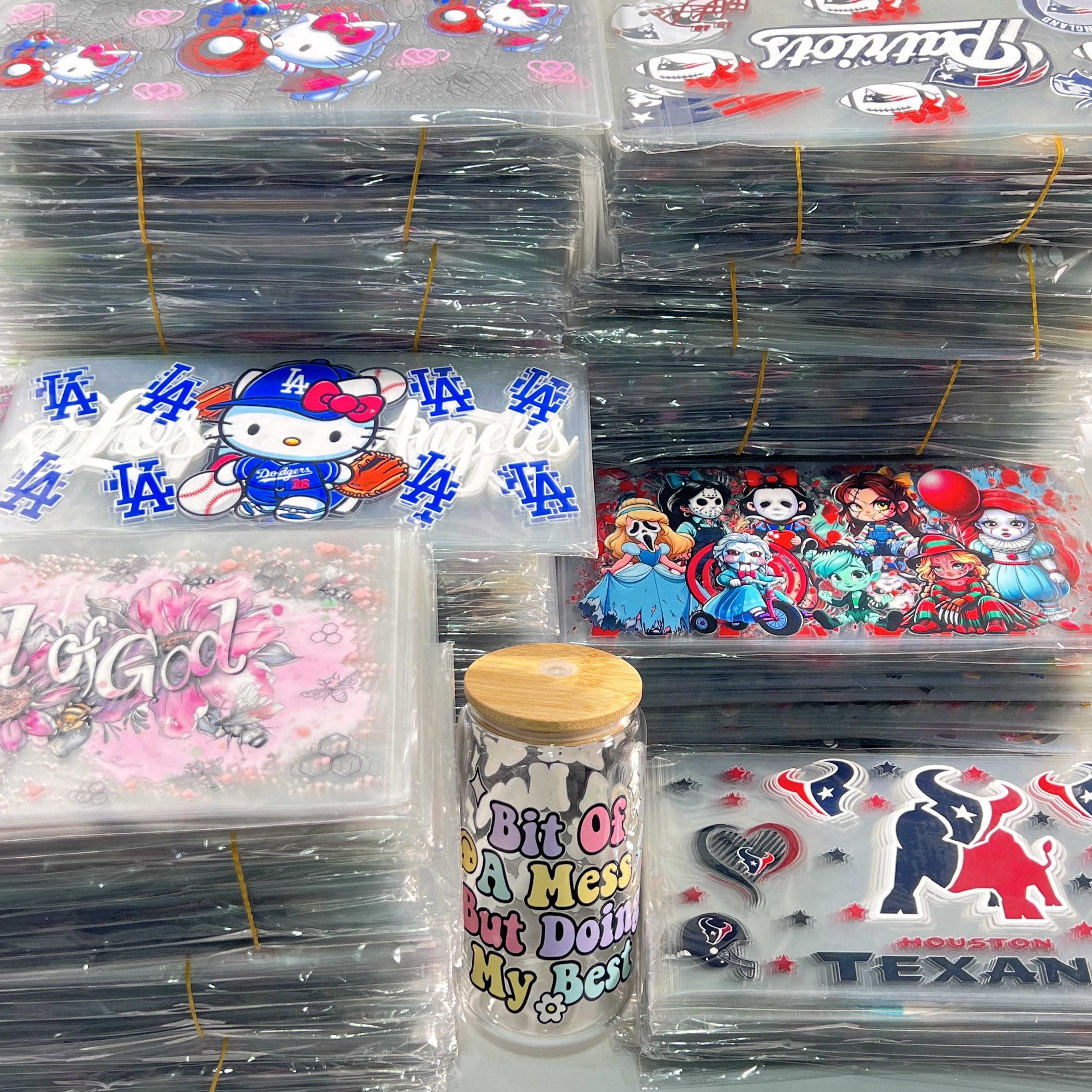 Popular Anime Custom Design UV DTF Decals Ready to Ship Press Logo Stickers UV DTF Cups Wraps Transfers