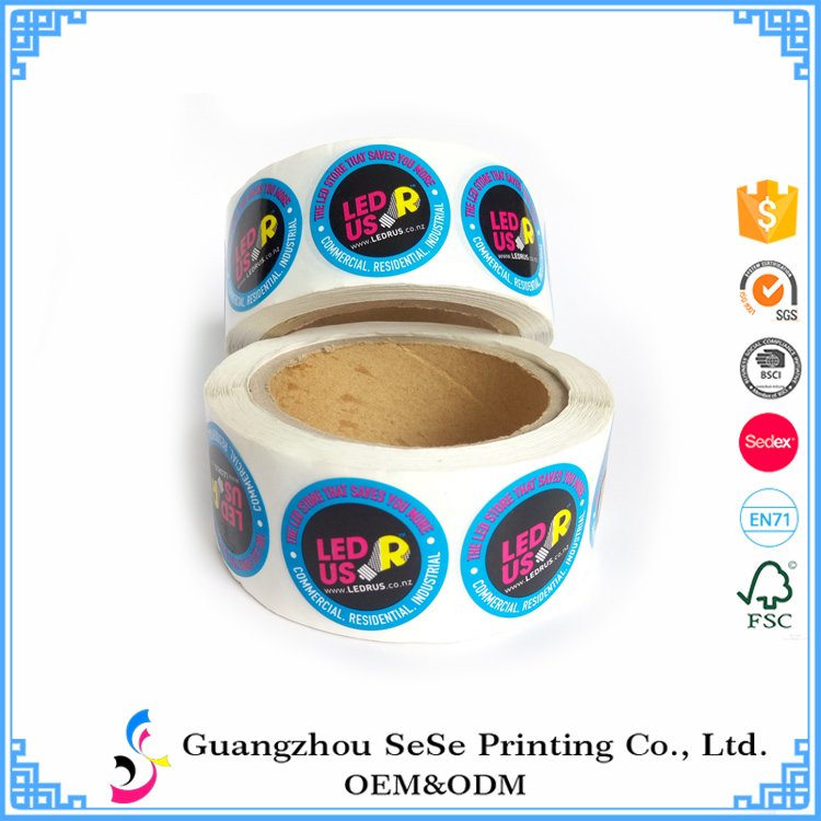 Custom adhesive logo label sticker in roll