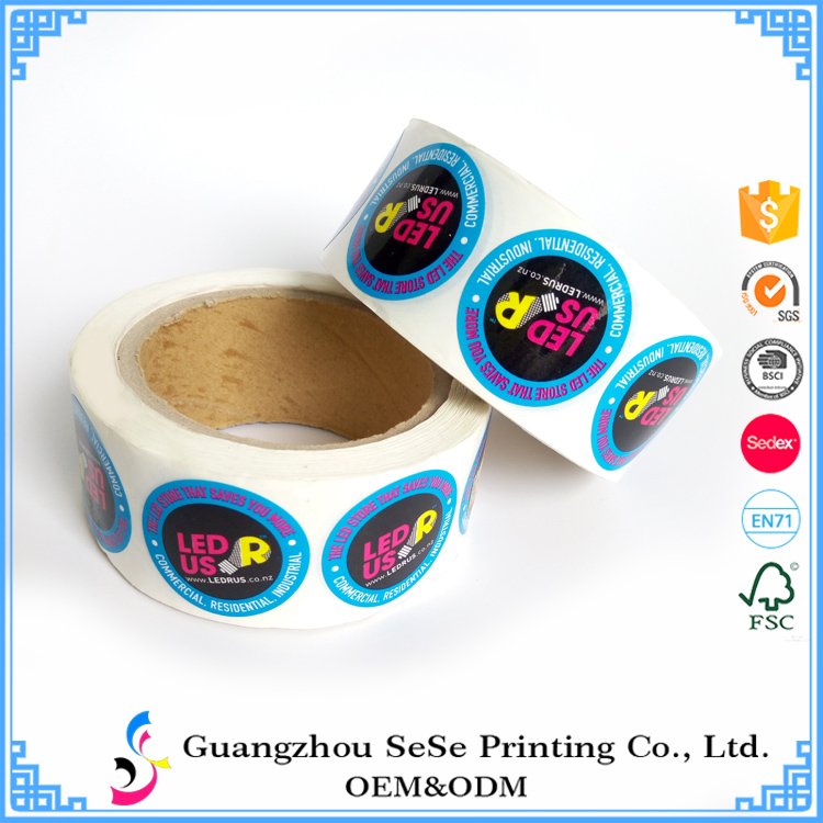 Custom adhesive logo label sticker in roll