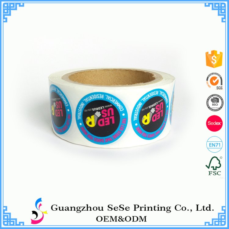 Custom adhesive logo label sticker in roll