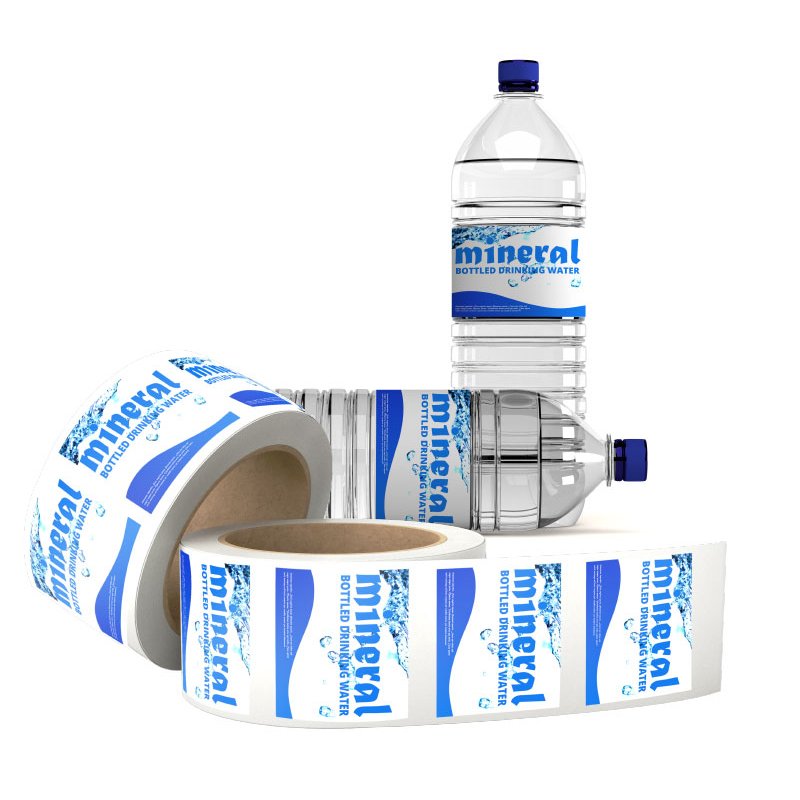 Custom transparent self adhesive vinyl food labels roll printed stickers waterproof drinks bottle labels with gold foil