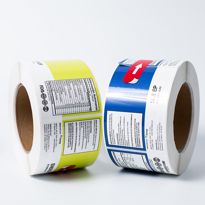 custom self adhesive health nutrition label bottle packaging label waterproof roll printing label for bottles