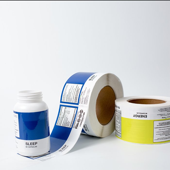 custom self adhesive health nutrition label bottle packaging label waterproof roll printing label for bottles