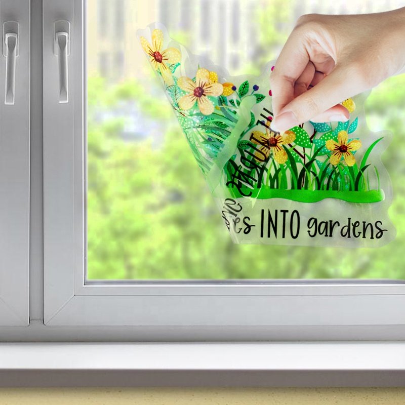 Custom printing waterproof Electrostatic decorative window glass mirror static cling decal Sticker