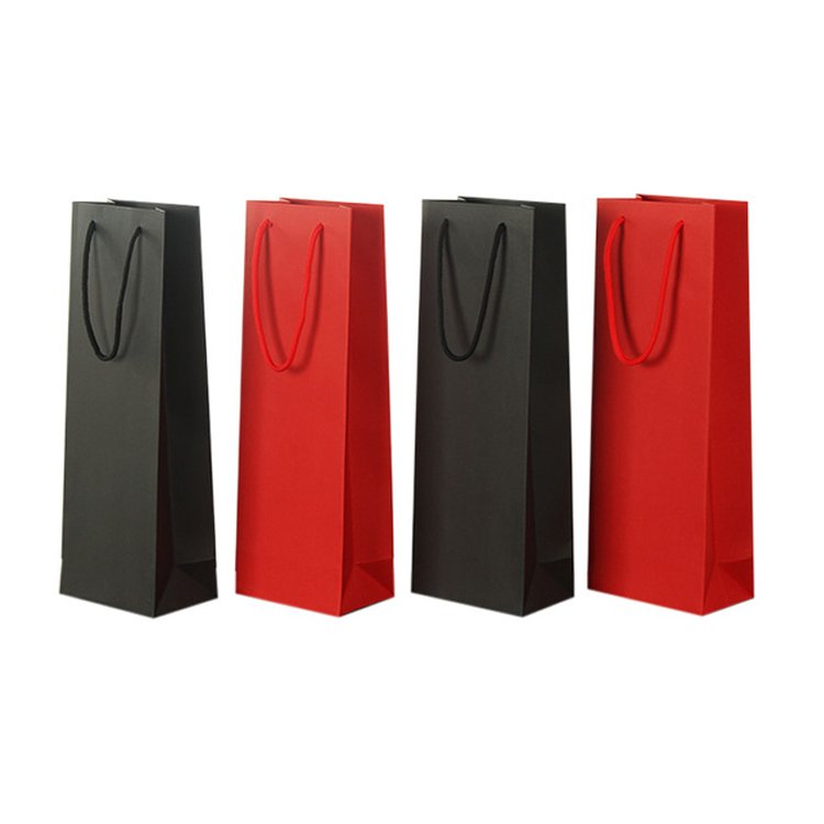 Wholesale Customized Factory Fancy personalized Luxury Gift Packaging Custom Printed Bottle Paper Wine Bags