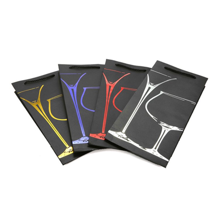 Wholesale Customized Factory Fancy personalized Luxury Gift Packaging Custom Printed Bottle Paper Wine Bags