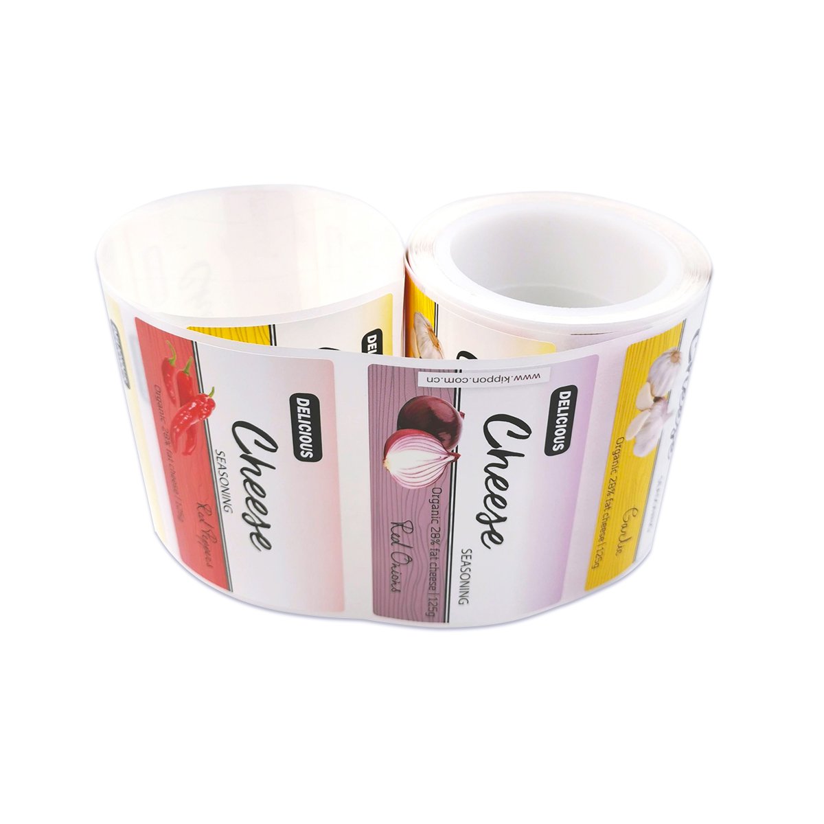 custom embossed self adhesive logo printing roll seasoning packaging label ,UV varnishing spices food sticker for glass jar