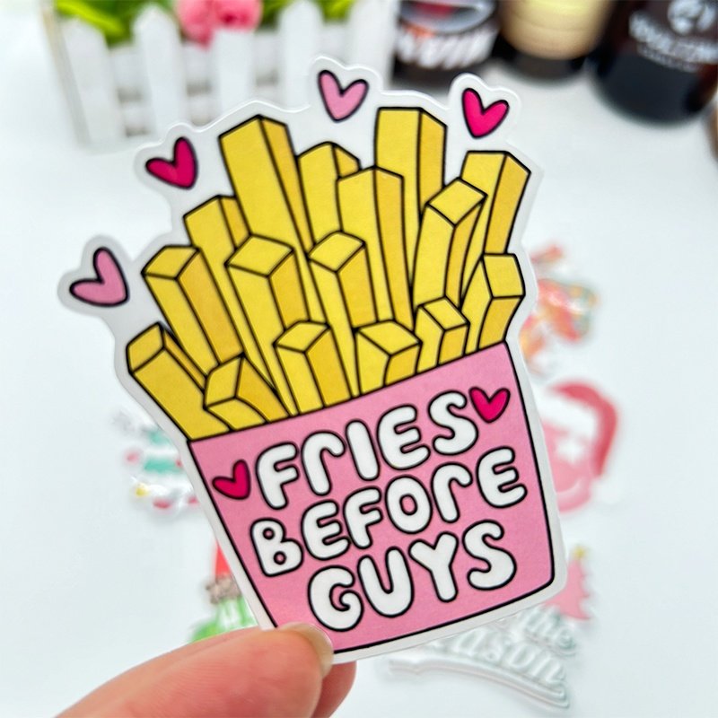 Wholesale Decorative Cute Food Die Cut Vinyl Stickers Waterproof UV Resistant Custom Stickers for Diary Journal Laptop