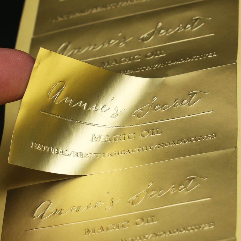 Custom Special Textured Paper Embossed Labels Sticker Private Logo Business Stickers