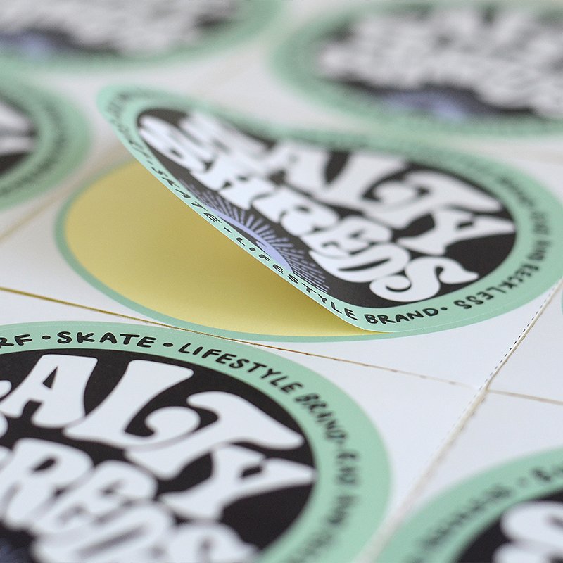 customized plastic waterproof synthetic paper adhesive labels manufacturers printing logo round circle vinyl die cut stickers