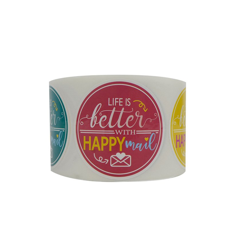 Factory wholesale custom logo round die cutting self-adhesive art label rolls for packaging sticker