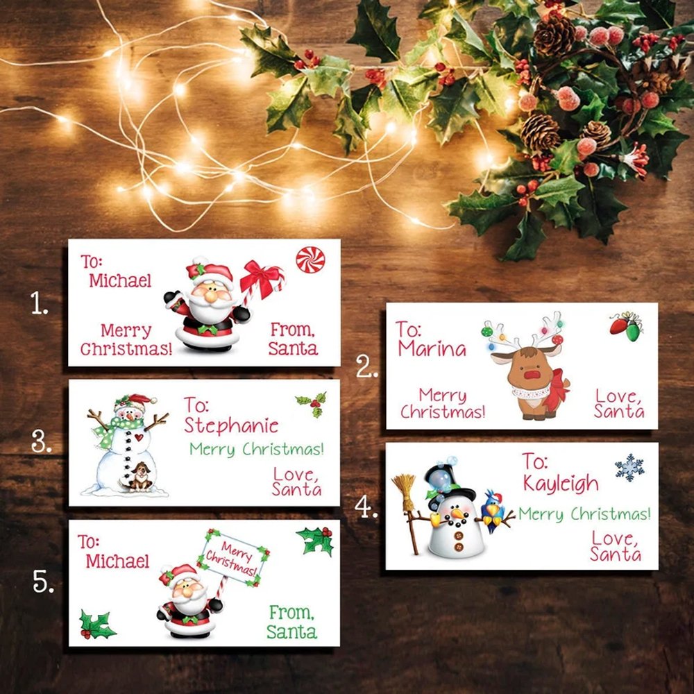 Factory direct sale custom Christmas gift hang tag packaging label sticker for your own business decoration