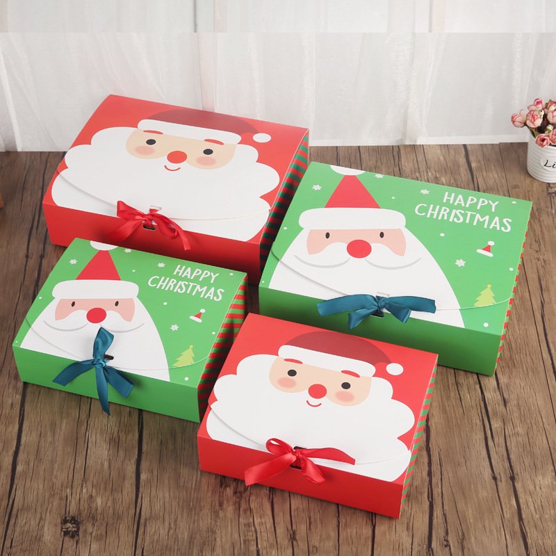 Wholesale Custom Paper Box Packaging Ribbon Bow Christmas Ribbon Christmas Advent Calendar Gift Box Packaging