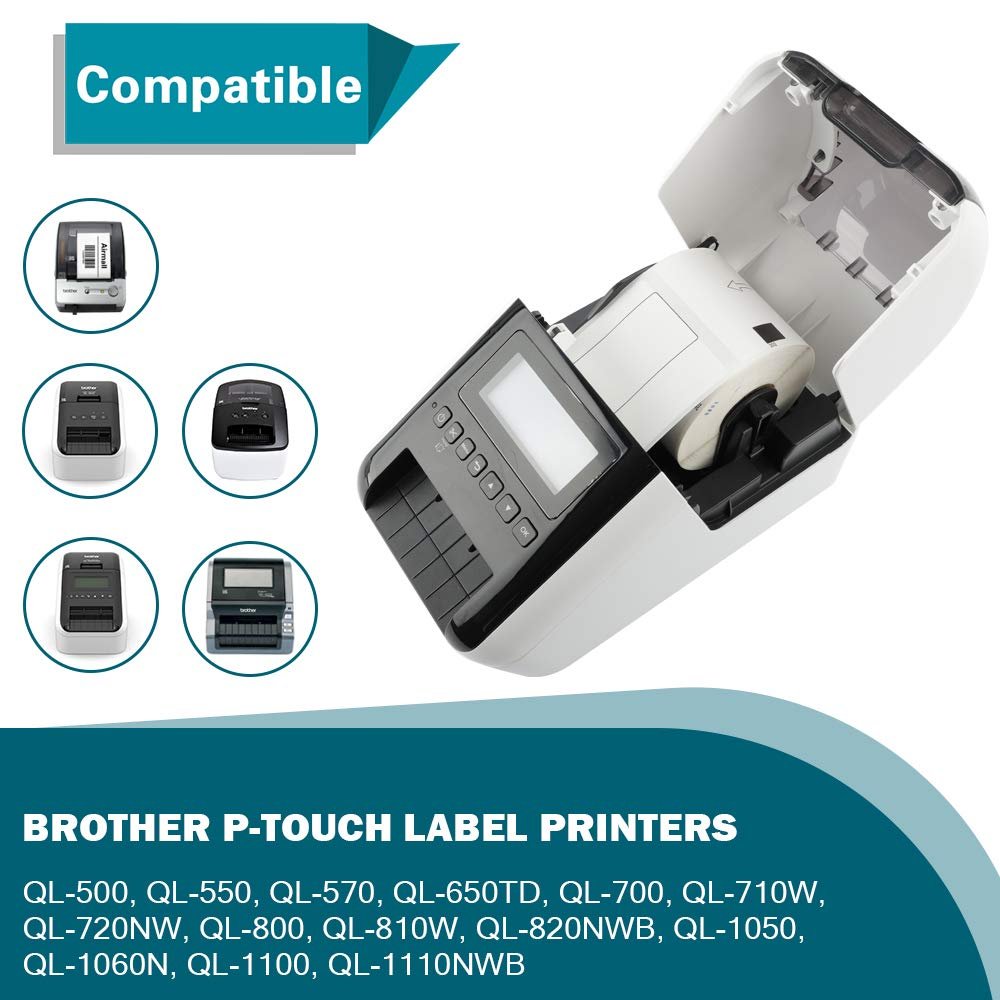 Brother DK2205 Blank Roll Labels Barcodes Thermal Label Printer
