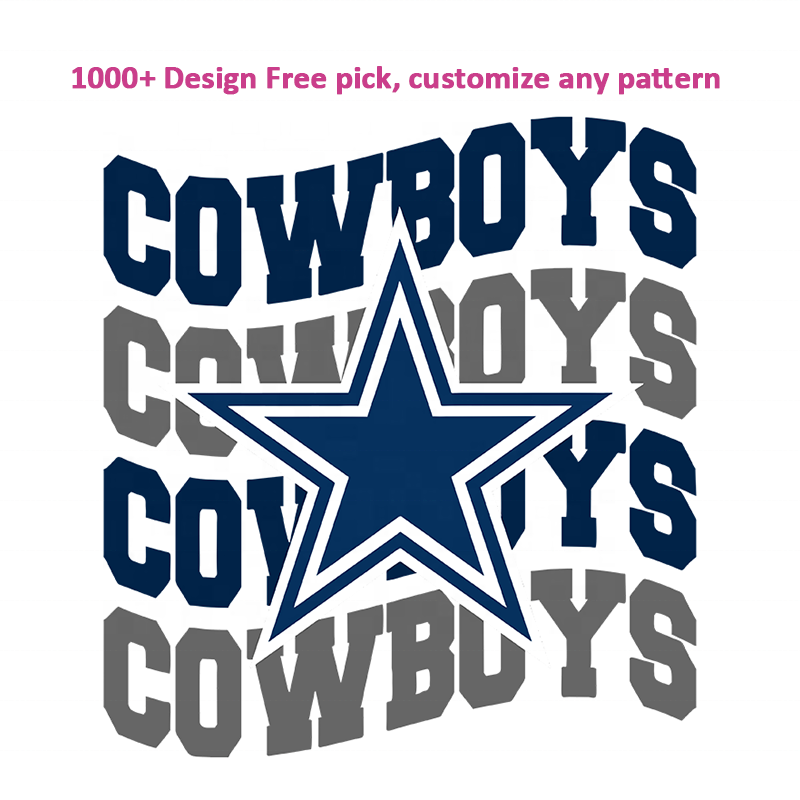 Hot sale of new products Strong viscosity nfl logo heat transfers printing for fashion t shirts vinyl transfer sticker
