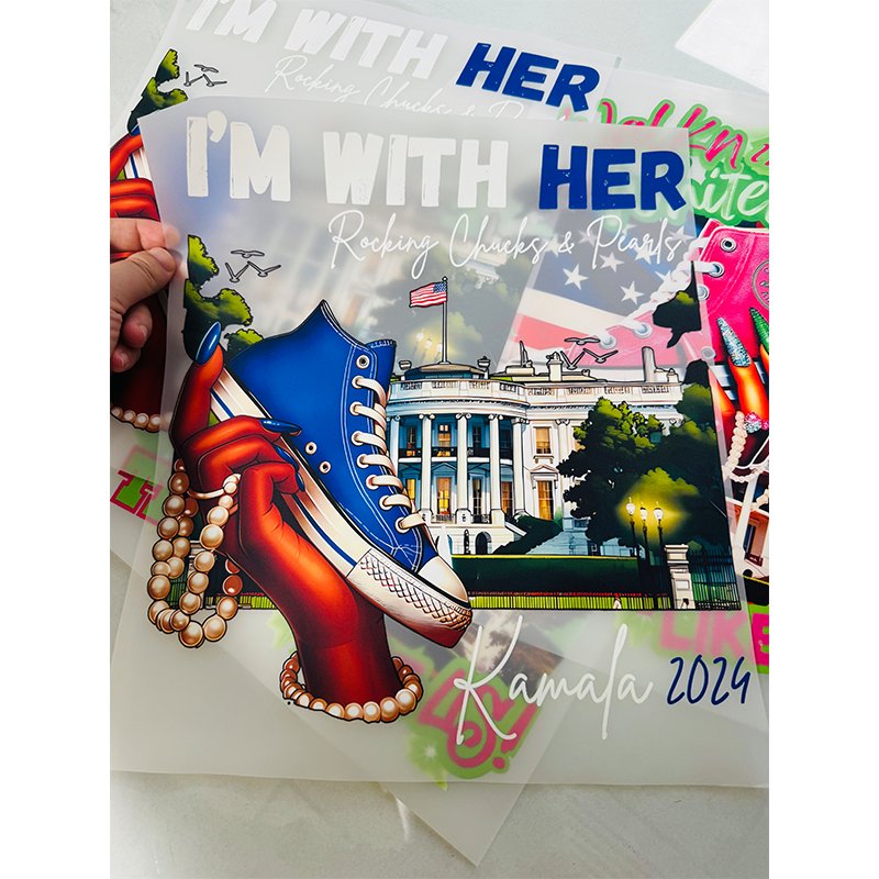 High quality heat transfer sticker transfer printing Brand design custom transfers dtf stickers for t-shirts