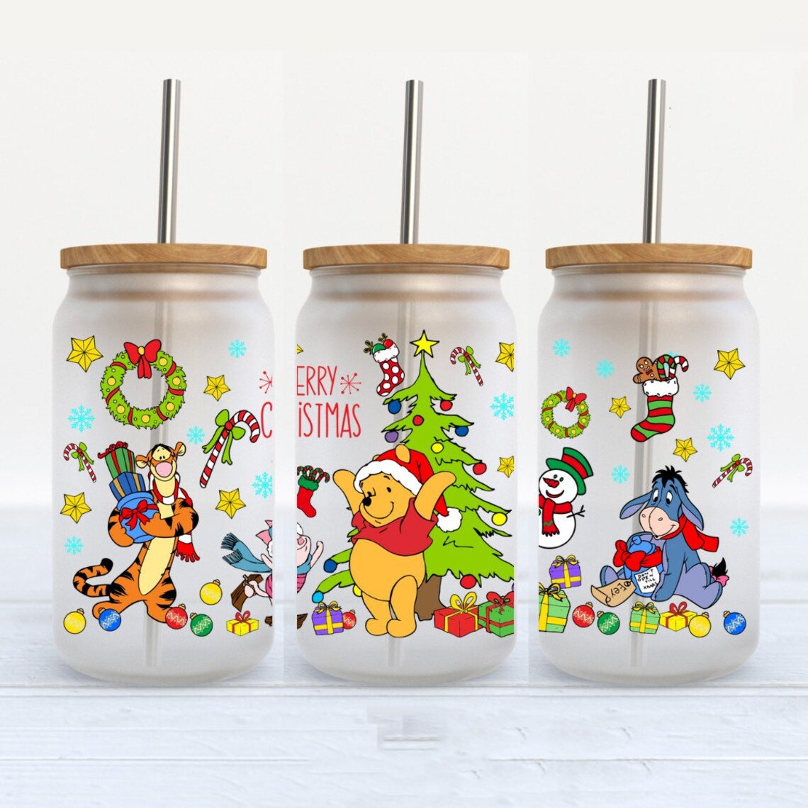 Halloween Christmas Custom Transfer Printing Sticker Film Printer UV DTF Libbey Wraps Transfers for 16oz Glass Cup