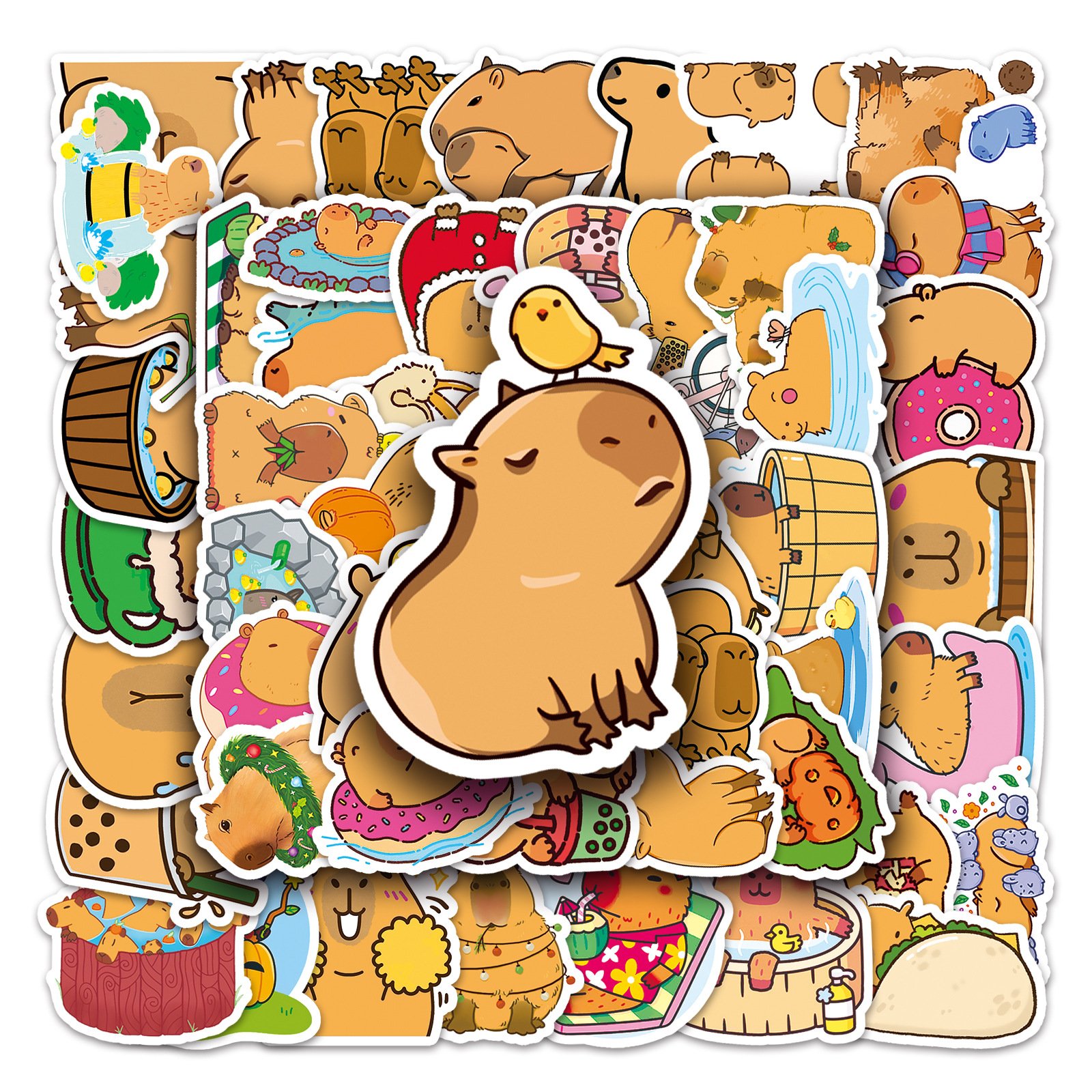 50pcs Cartoon Capybara Sticker Decals Decoration DIY Phone Notebook Suitcase Laptop Fridge Kids Sticker