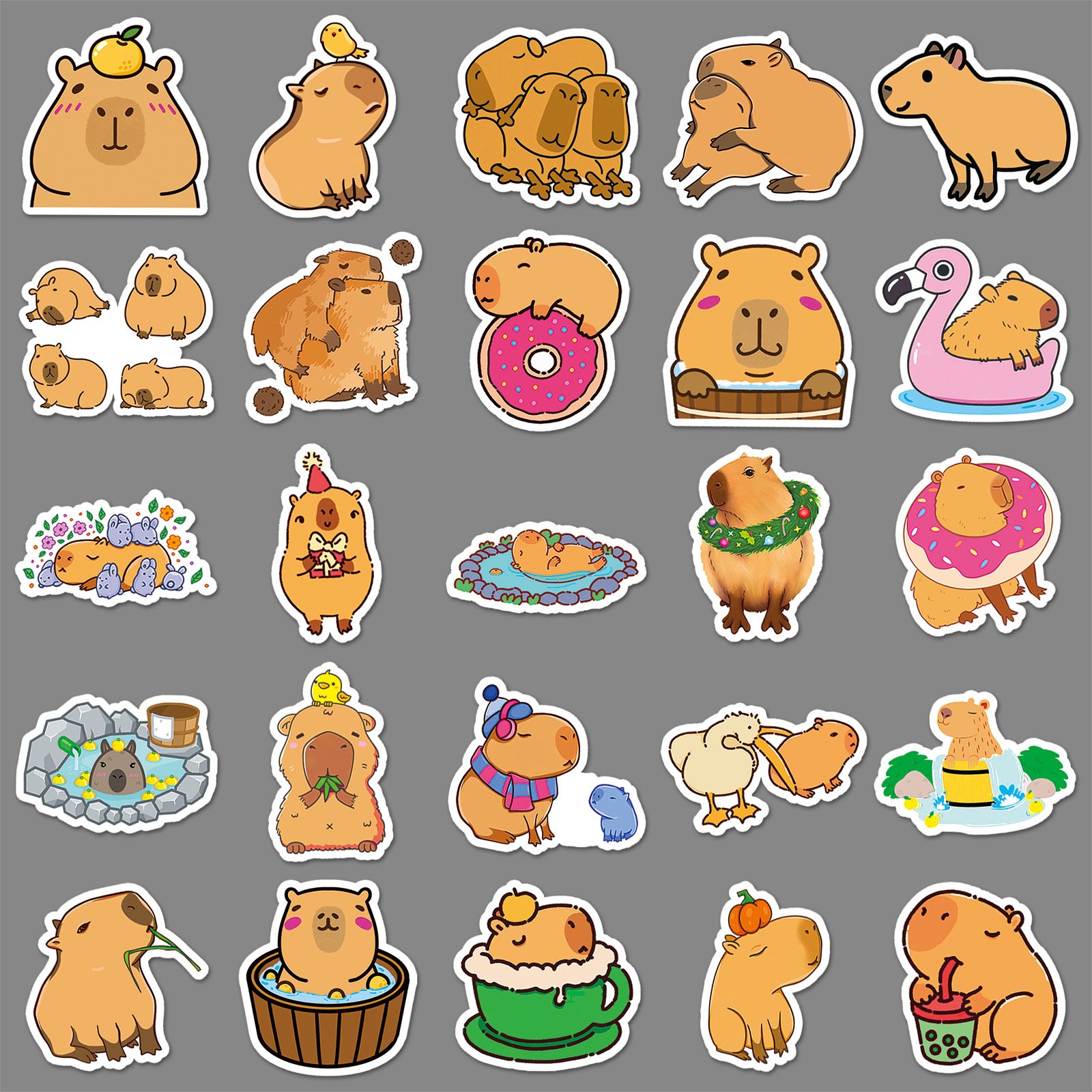 50pcs Cartoon Capybara Sticker Decals Decoration DIY Phone Notebook Suitcase Laptop Fridge Kids Sticker