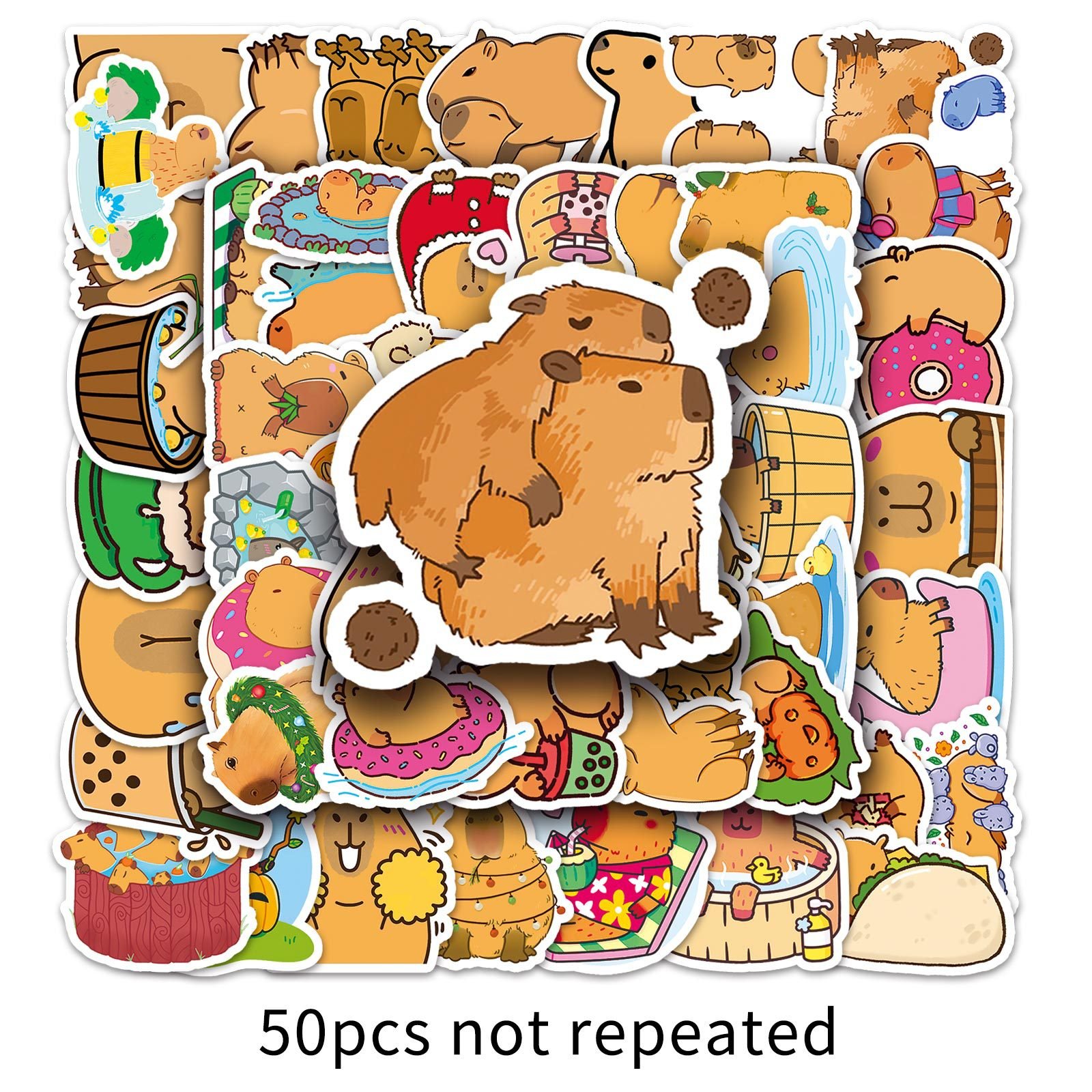 50pcs Cartoon Capybara Sticker Decals Decoration DIY Phone Notebook Suitcase Laptop Fridge Kids Sticker