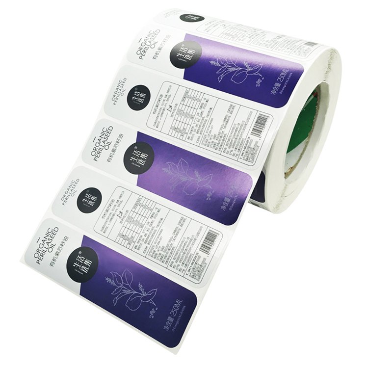 Printing Silver Foil Paper Flavoring Oils Bottle Label Big Packaging Bottled Flavored Oils Label