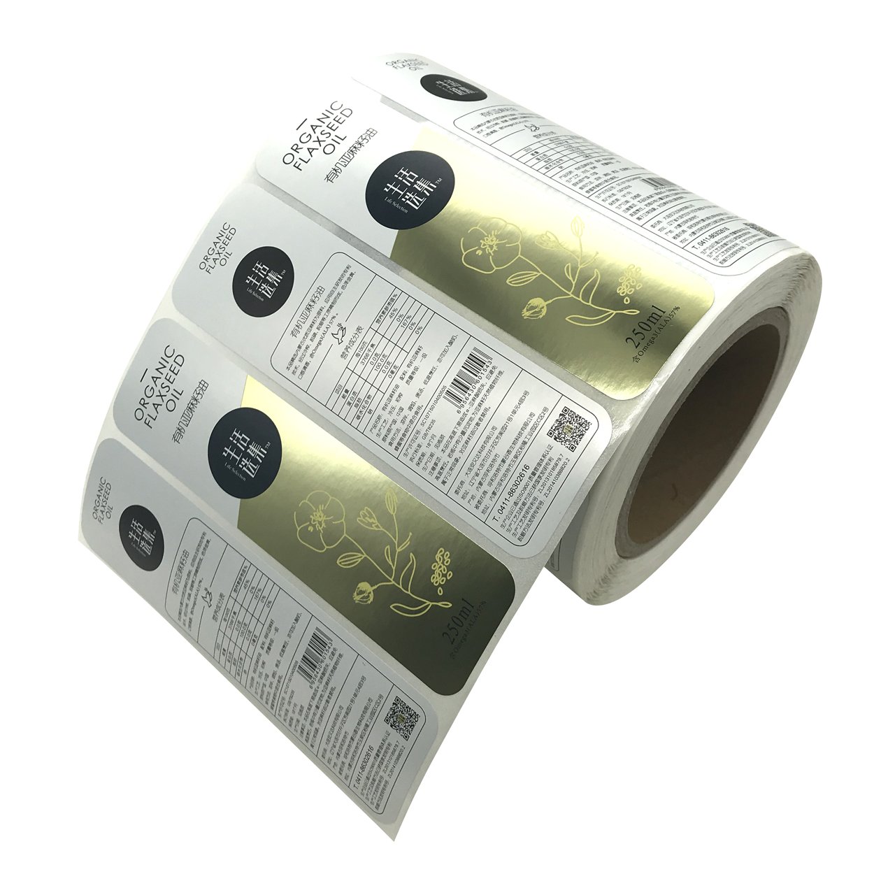 Printing Silver Foil Paper Flavoring Oils Bottle Label Big Packaging Bottled Flavored Oils Label