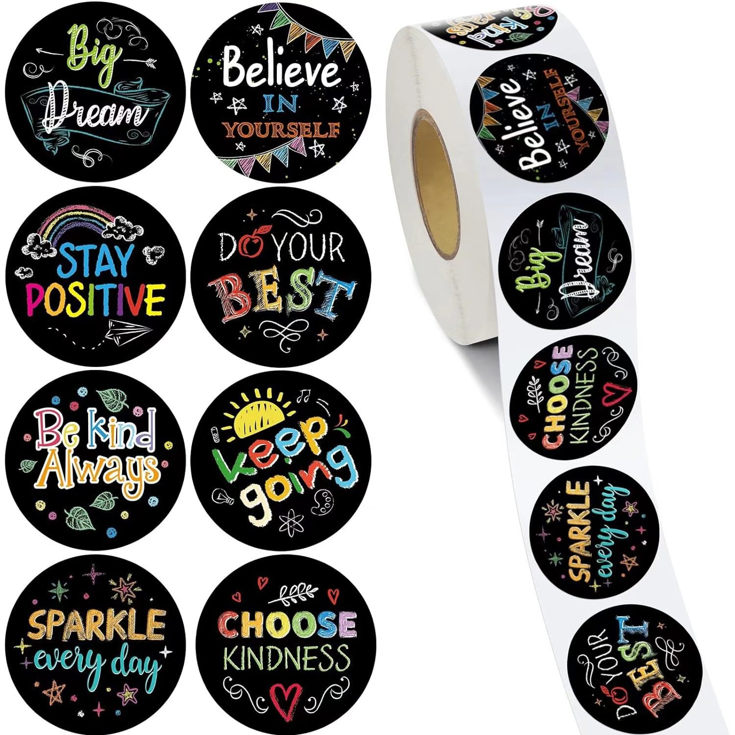 500PCS/Roll 1-inch hot selling incentive decorative wholesale label sealing roll sticker for gift box bottle