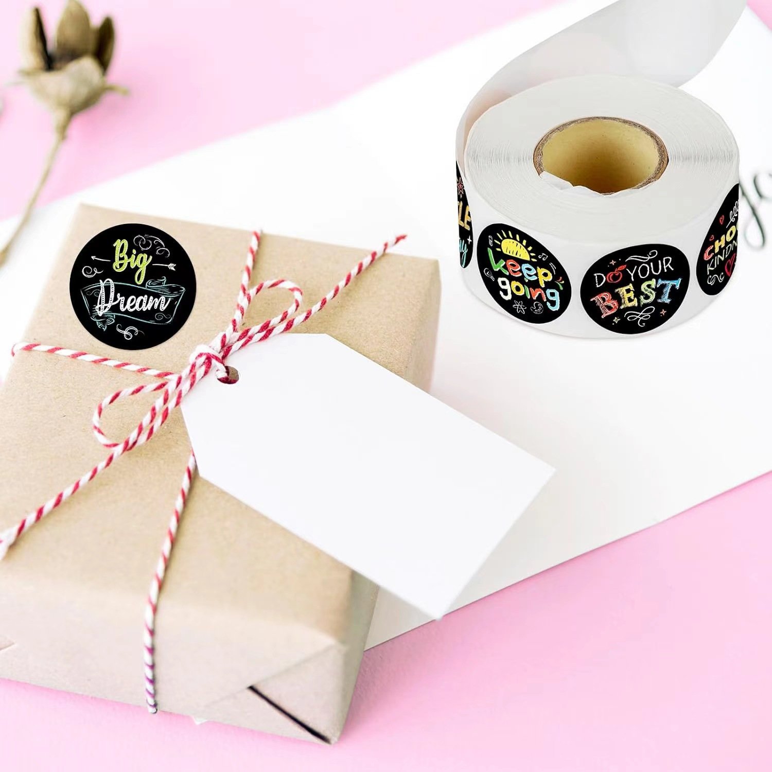 500PCS/Roll 1-inch hot selling incentive decorative wholesale label sealing roll sticker for gift box bottle