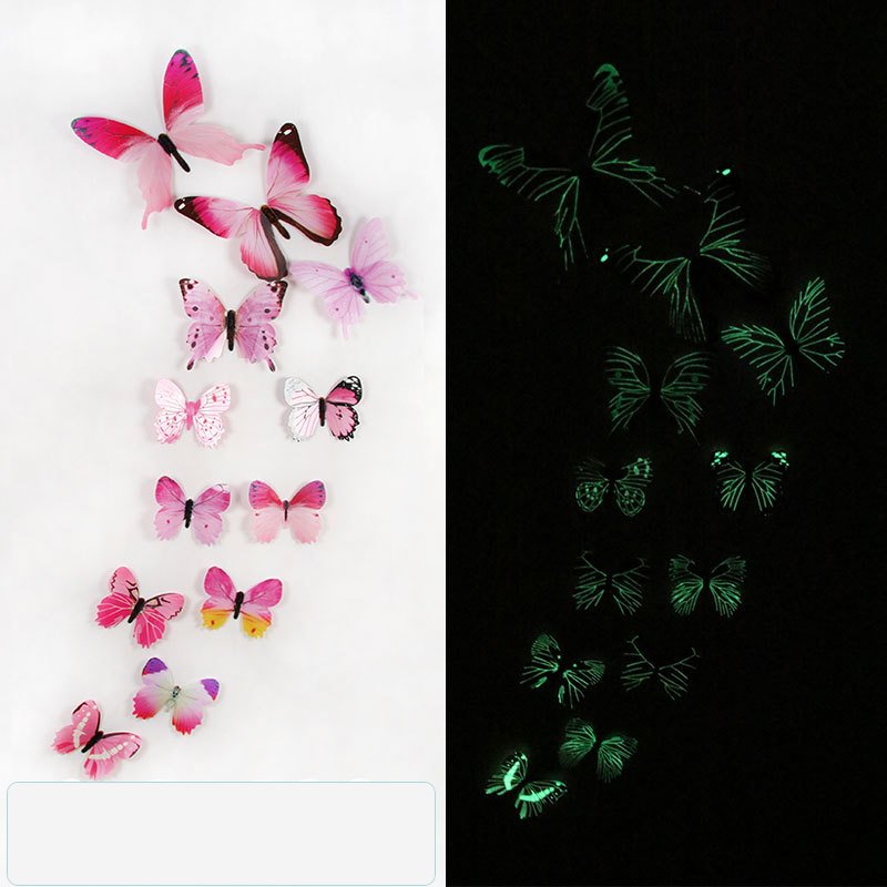 Glow Butterfly Wall Decor Sticker 12pcs 3d Butterfly Wall Stickers Decorations