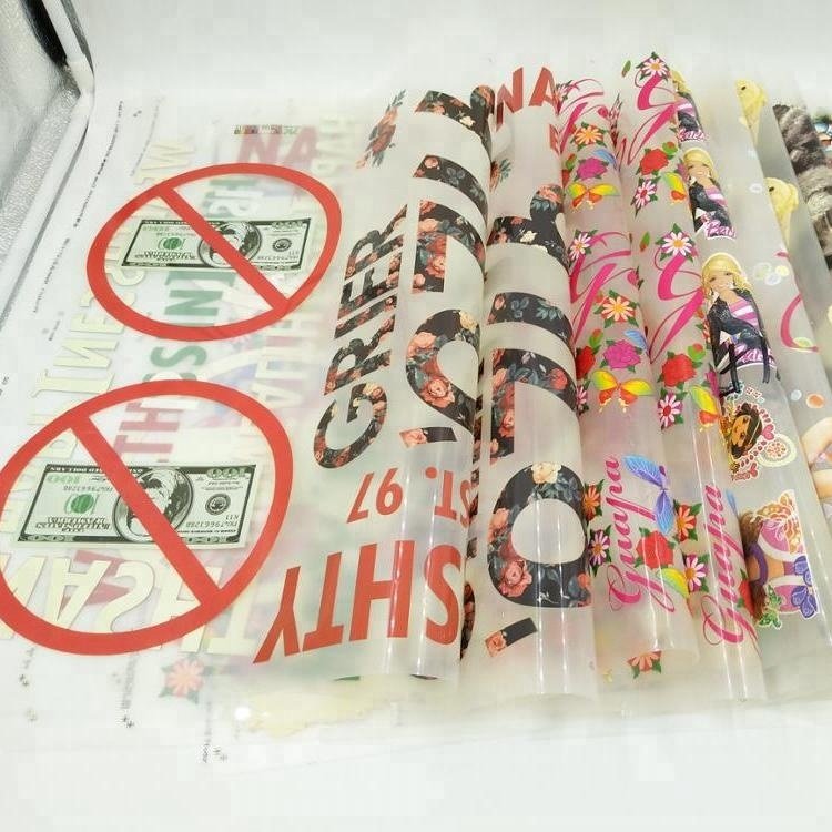 Custom high quality sheet plastisol textile heat transfer sticker printed labels for Clothing customization