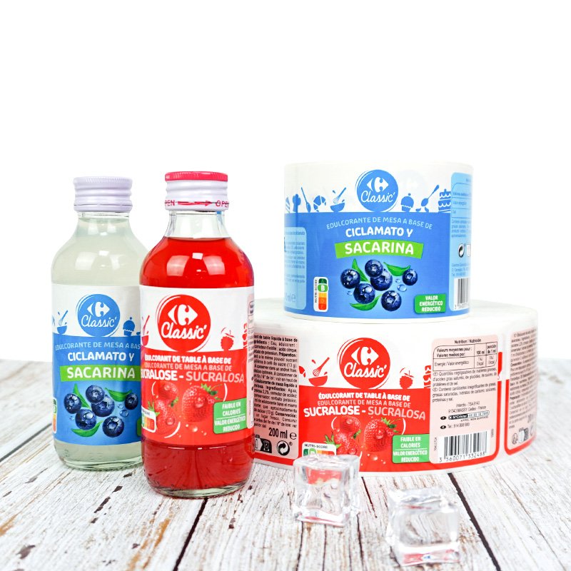 Custom Print Rolls of Self-Adhesive Packaging Labels Glossy Paper Vinyl Laminate Label with UV Printing