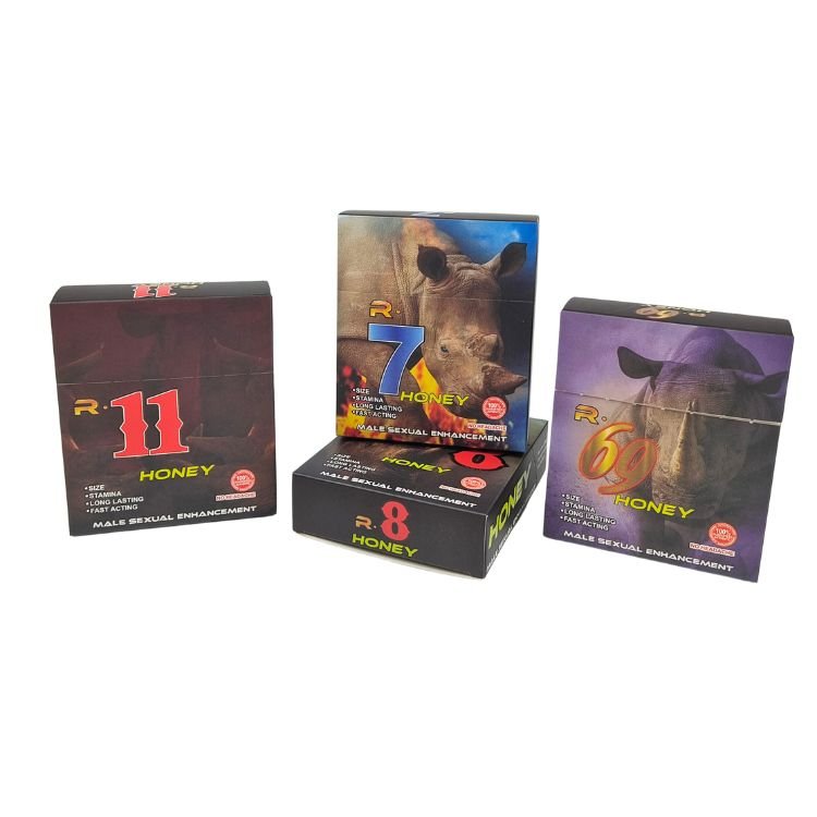 Rhino Men Capsules Pills Card Bottle Stickers Label Printing Display Box packaging