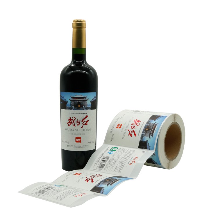 Vinyl Self Adhesive Wine Bottle Labeling Back Plastic Custom Logo Stickers Packaging Labels