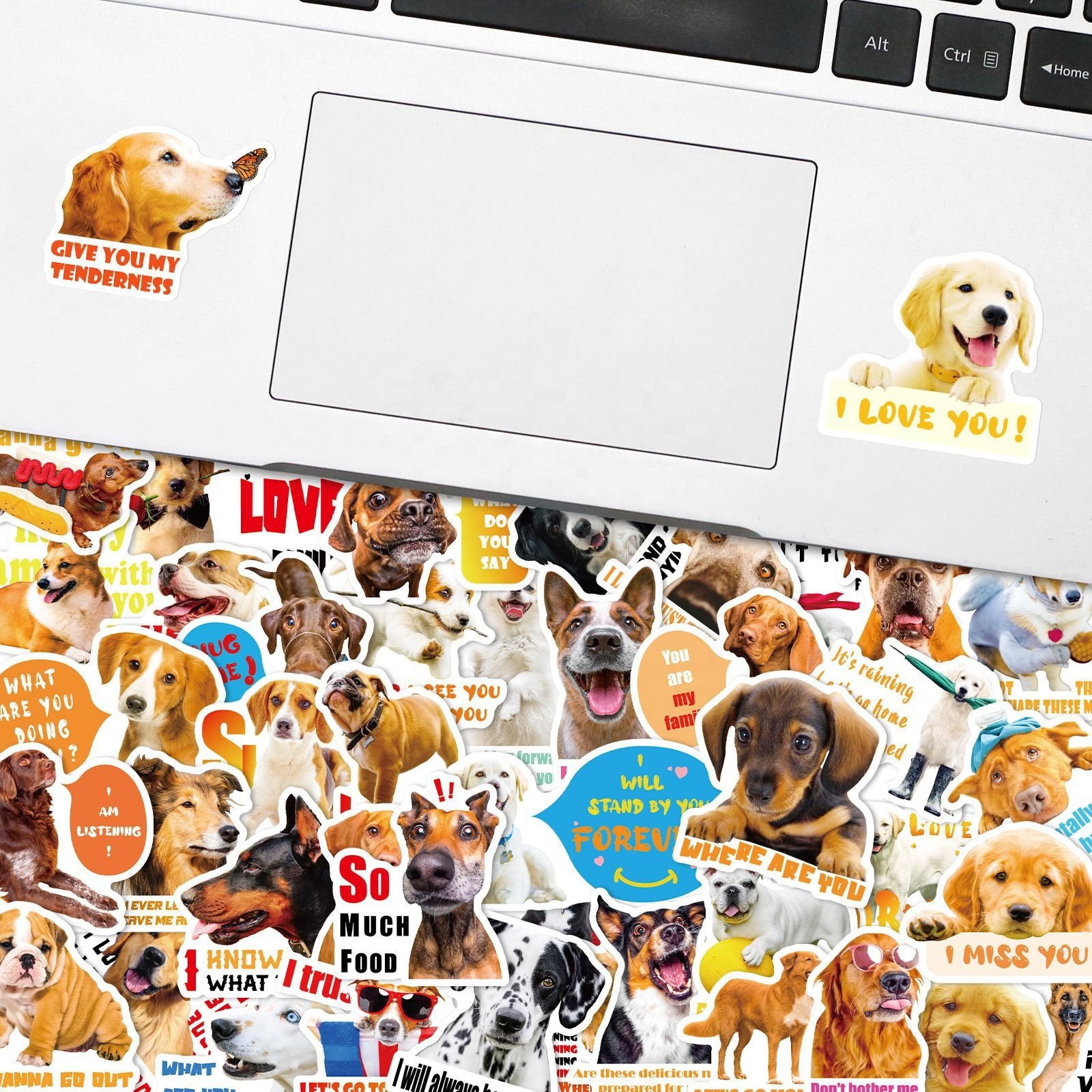 50Pcs Realistic Dog Stickers For Children Gift Toy Diy Decorative Label Bottle Notebook Luggage Laptop Animal Stickers