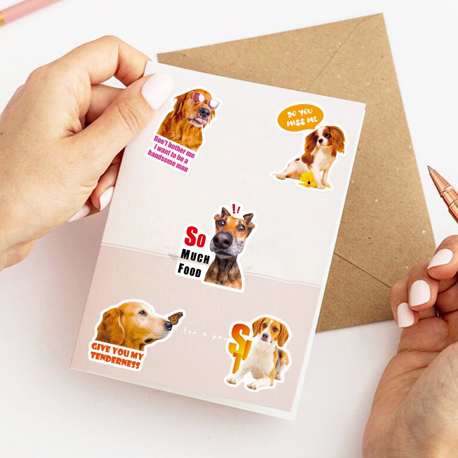 50Pcs Realistic Dog Stickers For Children Gift Toy Diy Decorative Label Bottle Notebook Luggage Laptop Animal Stickers