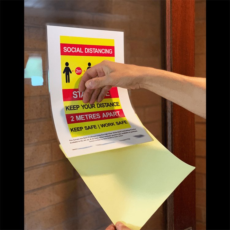 Hot sale back sticker laminating pouches a4 paper laminate sheet 75mic 80mic 125mic thermal lamination film