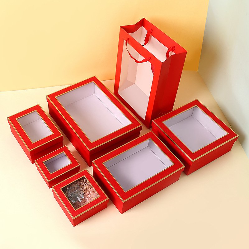 Universal Gift Box Showcase Body Butter Perfume Bottle Square Transparent Packaging Box with Window