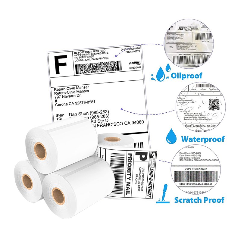 4X6 Labels Direct Thermal Thermal Shipping Labels Thermal Sticker Rolls