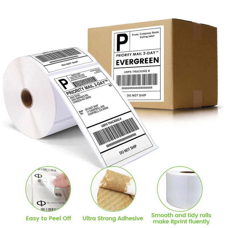 4X6 Labels Direct Thermal Thermal Shipping Labels Thermal Sticker Rolls