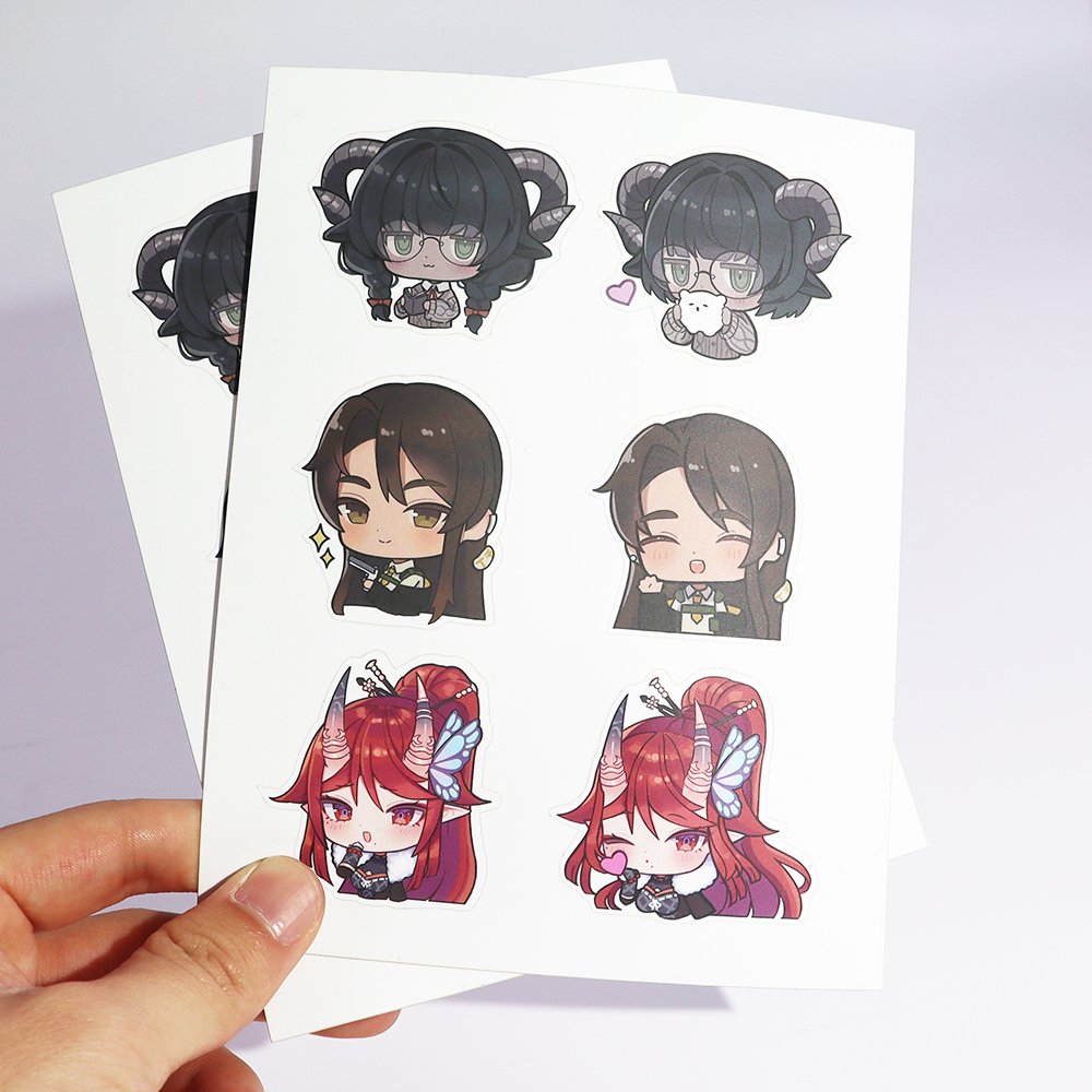 Custom Adhesive Printing Cartoon Kiss Sticker Sheet Vinyl Waterproof Sticker Paper Die Cut Sticker Sheets