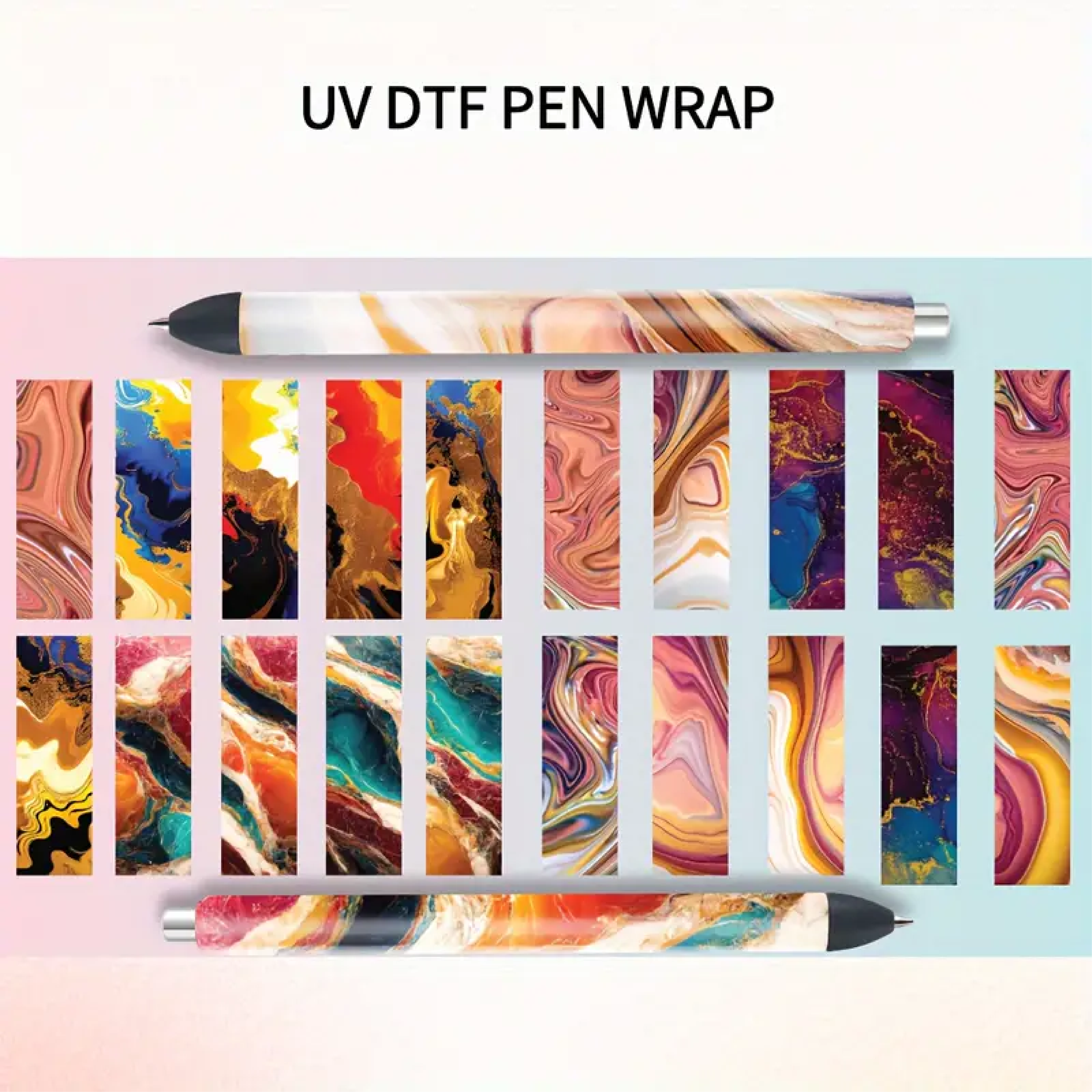Uv DTF Pen wrap Sticker UV DTF Vinyl Sticker wrapSticker Waterproof Transfer Sticker Craft Pen Gift School Classroom Office