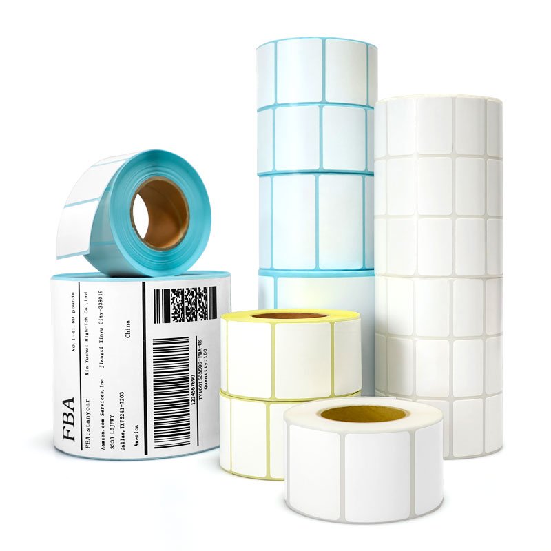 Waterproof all sizes4x6 100x150 adhesive packing price Labels Rolls printer thermal roll sticker label