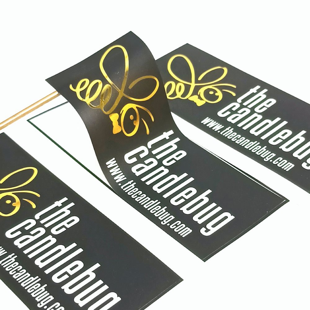 Factory direct sale luxury waterproof gold foil stickers adhesive vinyl cup stickers